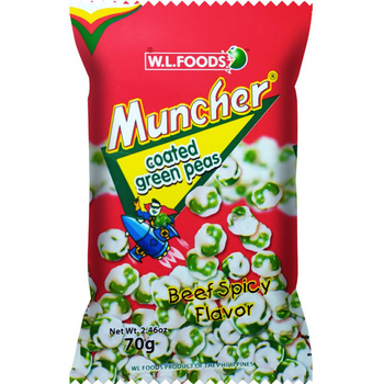 MUNCHER COATED GREEN PEAS SPICY BEEF 70 g - W.L. FOODS