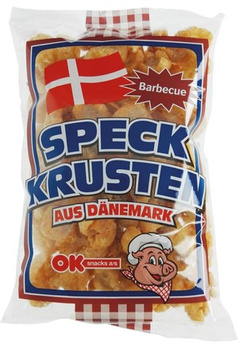 SMAŻONA SKÓRKA WIEPRZOWA O SMAKU BBQ SPECK KRUSTEN 150 g - OK SNACKS