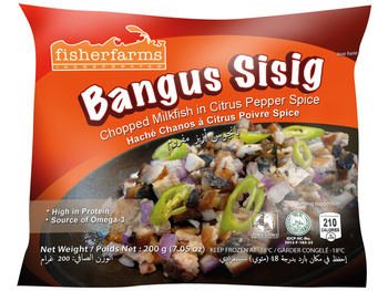 CHOPPED MILKFISH IN CITRUS PAPPER SPICE BANGUS 200 g - FISHER FARMS (FROZEN)