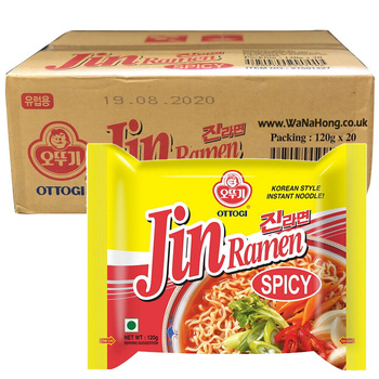 20 x INSTANT NOODLES JIN RAMEN SPICY 120 g - OTTOGI