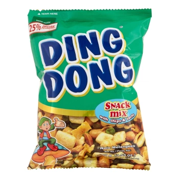 SNACK MIX WITH CHIPS & CURLS SALTED 95 g (GREEN) - DING DONG